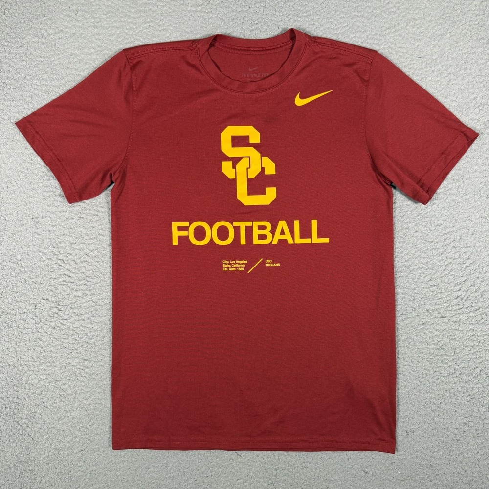 Nike Shirt Mens Small Red USC Trojans University of Souther California Logo Tee